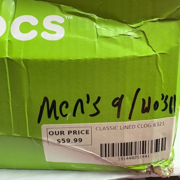 Crocs Womens Classic Lined Clog White Size 11 - Picture 6 of 6